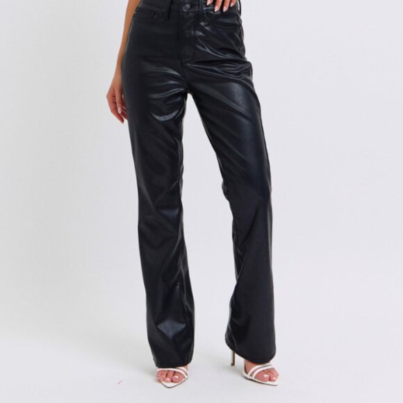 Judy Blue Tummy Control Faux Leather Bootcut - Picture 3 of 4